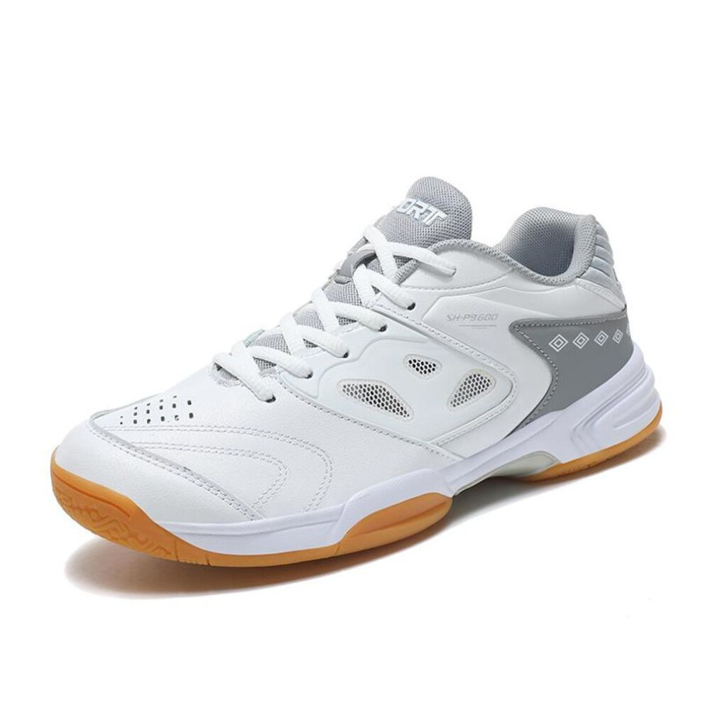 (white,grey, 48) Mens Professional Badminton Shoes Tennis Sneakers For Training Volleyball Indoor Outdoor Table Tennis Women Breathable Sport