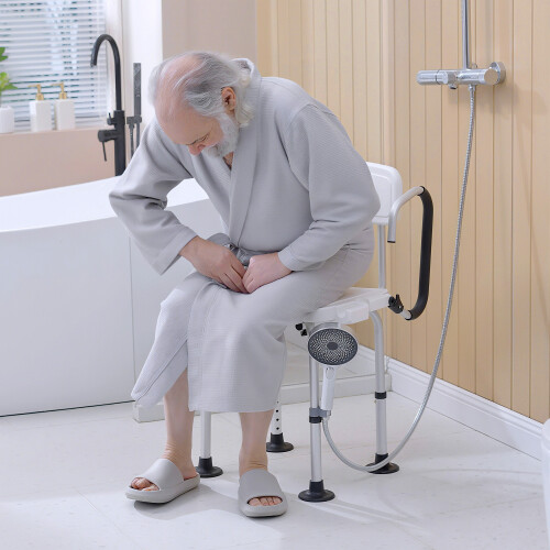 Homcom HOMCOM Adjustable Shower Stool with Suction Foot Pads for Elderly Disabled
