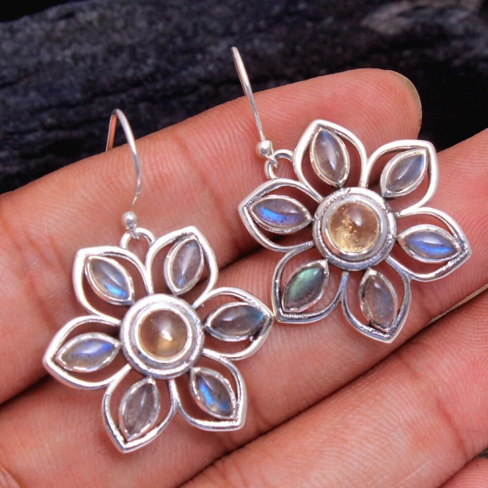 Labradorite Silver Earring, Women Jewelry, 925 Sterling Earring Handmade Jewelry, Silver Earring