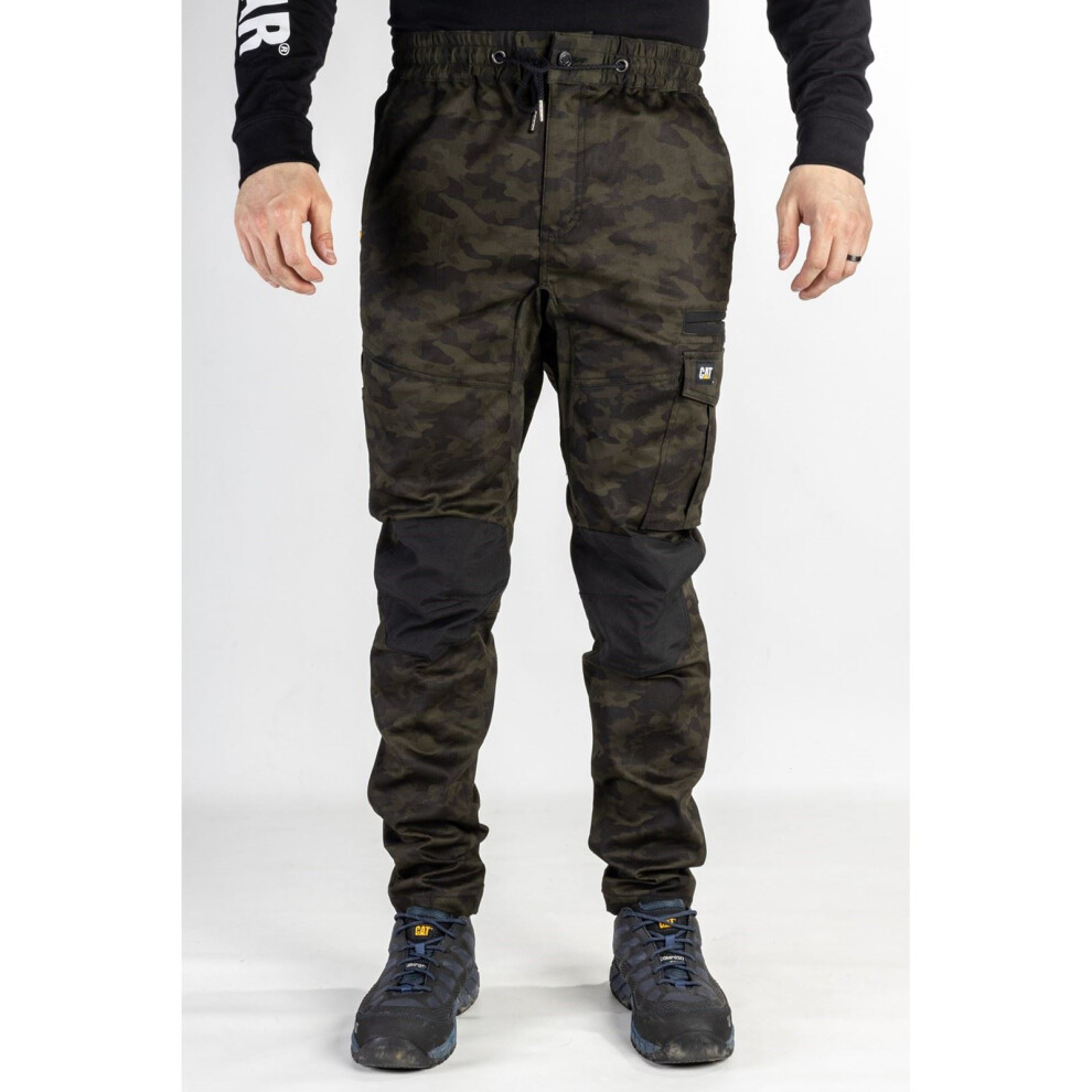 (Green, 36) Caterpillar Dynamics Cotton Men's Green Outdoor Trousers