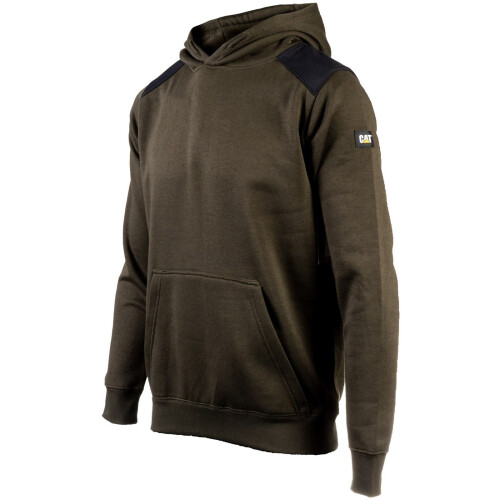 CAT (Not Specified, XL) Caterpillar Essentials Polyester Men's Moss Hooded Sweatshirt 1