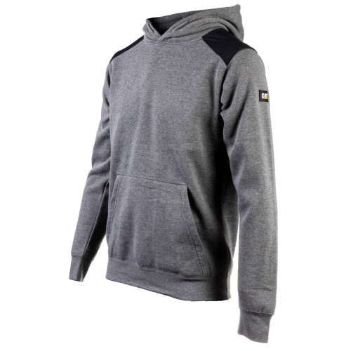 CAT (Grey, XL) Caterpillar Essentials Polyester Men's Grey Hooded Sweatshirt 1
