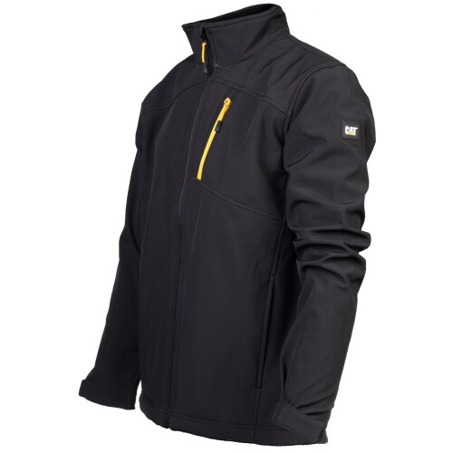 CAT (Black, XL) Caterpillar Essentials Shell Men's Black Softshell Jacket 1