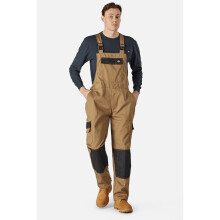 (Brown, XL) Dickies Everyday Bib and Brace Polyester Men's Brown Work Overall