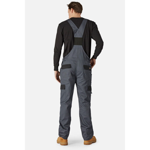 Dickies (Grey, S) Dickies Everyday Bib and Brace Polyester Men's Grey Work Overall 1