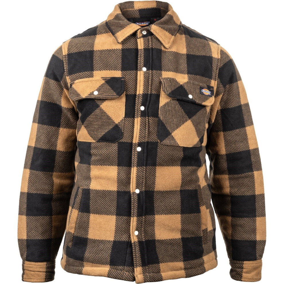 (Not Specified, L) Dickies Portland Polyester Men's Khaki Casual Shirt