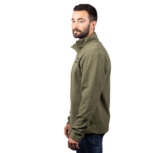 CAT (Green, S) Caterpillar Cat Microfleece Quarter Zip Polyester Men's Green Sweatshirt 1