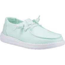 (Blue, 7 (Adults')) HEYDUDE Wendy Canvas 100% Cotton Women's Bay Blue Moccasins Shoes