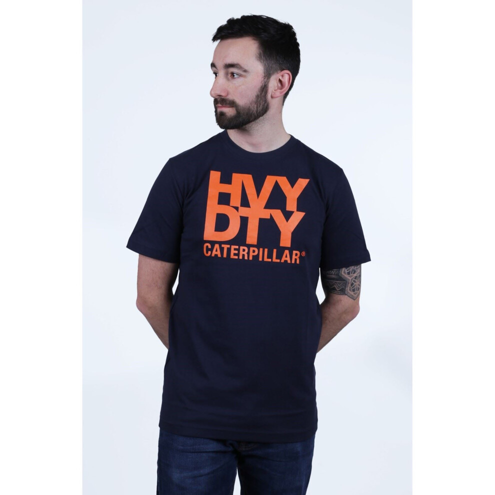 (Black, XXL) Caterpillar Heavy Duty Cotton Men's Black T-Shirt