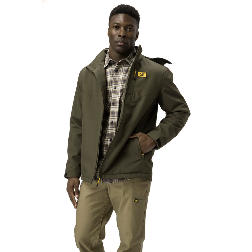 (Not Specified, S) Caterpillar Lightweight Insulated Men's Moss Puffer Jacket