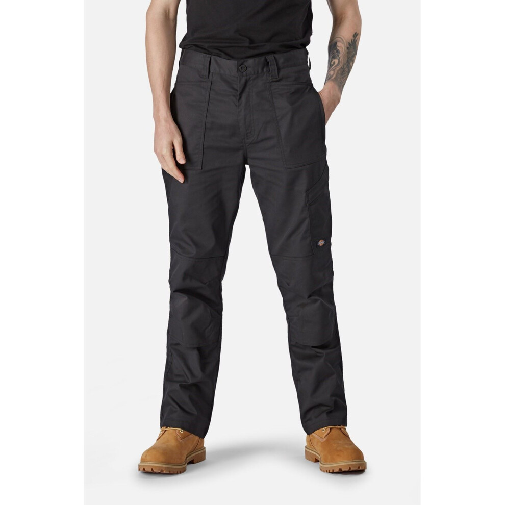 (Black, 30) Dickies Action Flex Polyester Men's Black Outdoor Trousers