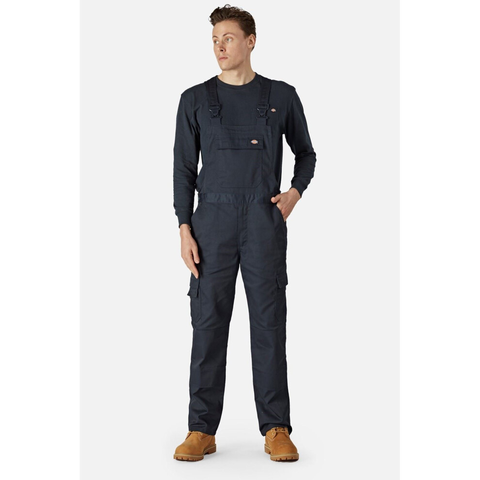 (Blue, S) Dickies Everyday Bib and Brace Polyester Men's Blue Work Overall
