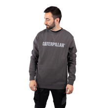 (Grey, L) Caterpillar Midweight Crewneck Cotton Men's Grey Sweatshirt