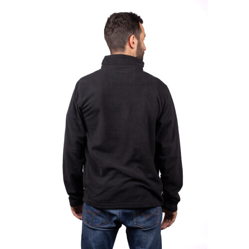 CAT (Black, XXL) Caterpillar Cat Microfleece Quarter Zip Polyester Men's Black Sweatshirt 1