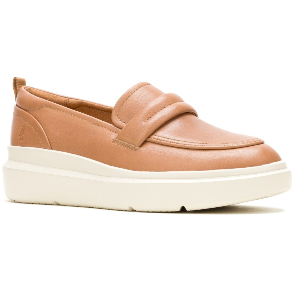 (Brown, 5 (Adults')) Hush Puppies Joy Penny Leather Women's Tan Loafers