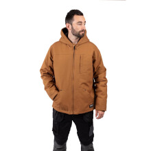 (Not Specified, XL) Caterpillar Hooded Sherpa Lined Men's Bronze Fleece Jacket