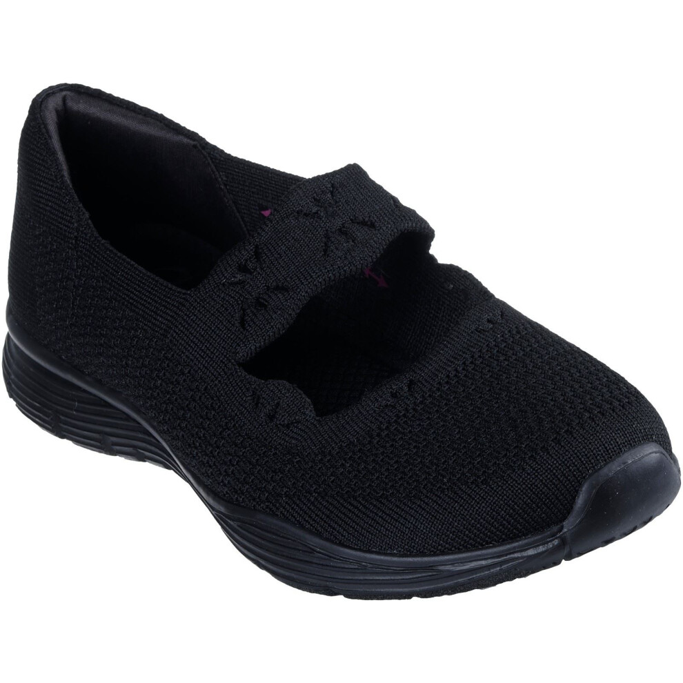 (Black, 3 (Adults')) Skechers Seager Cute N' Coy Textile Women's Black Trainers