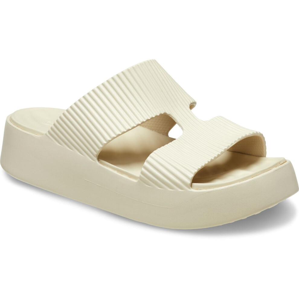 (White, 4 (Adults')) Crocs Getaway Platform Thermoplastic Women's Sandstone Sandals