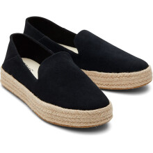 (Black, 4 (Adults')) TOMS Carolina 100% Cow Women's Black Espadrilles