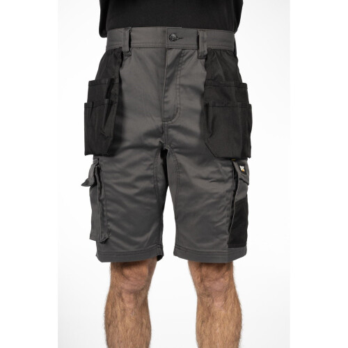 CAT (Grey, 38") Caterpillar Essential Stretch Holster Polyester Men's Grey Work Shorts