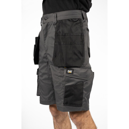 CAT (Grey, 40") Caterpillar Essential Stretch Holster Polyester Men's Grey Work Shorts 1