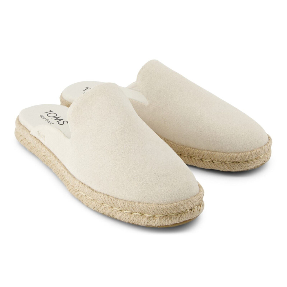 (Cream, 8 (Adults')) TOMS Santiago Mule Leather Women's Light Sand Mules