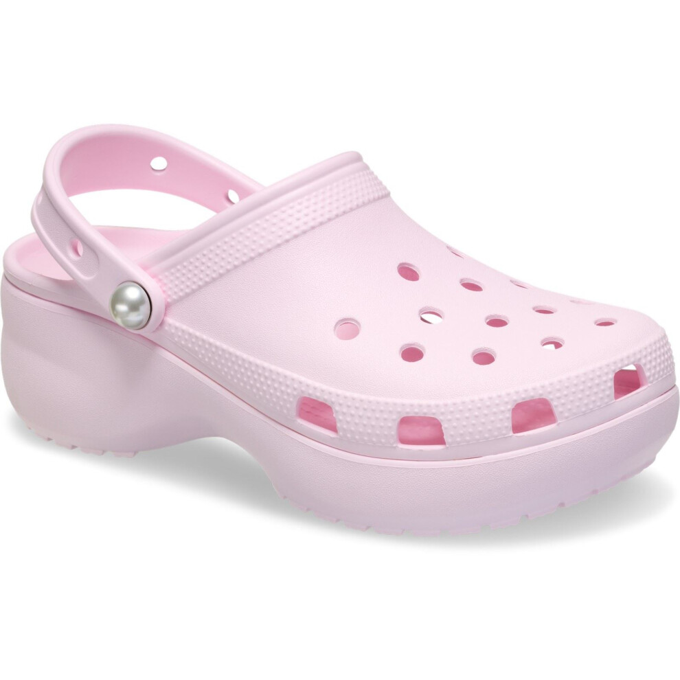 (Pink, 5 (Adults')) Crocs Classic Platform Thermoplastic Women's Pink Milk Clogs