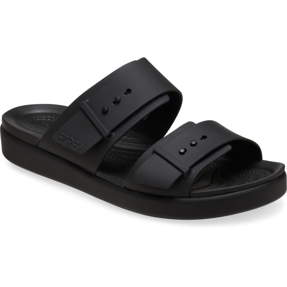 (Black, 7 (Adults')) Crocs Brooklyn Buckle Women's Black Sandals