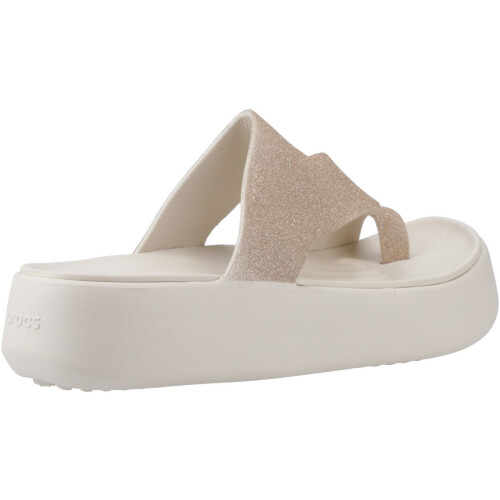 Crocs (White, 8 (Adults')) Crocs Getaway Toe Loop Thermoplastic Women's Stucco Sandals 1