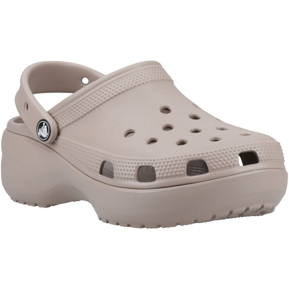 (Brown, 3 (Adults')) Crocs Classic Platform Clog Women's Taupe Clogs