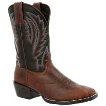 (Brown, 9.5 (Adults')) Durango Westward Leather Men's Dark Chestnut/Black Onyx Boots