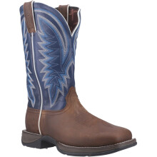 (Brown, 10.5 (Adults')) Durango Rebel Leather Men's Saddle Brown/Demin Blue Boots
