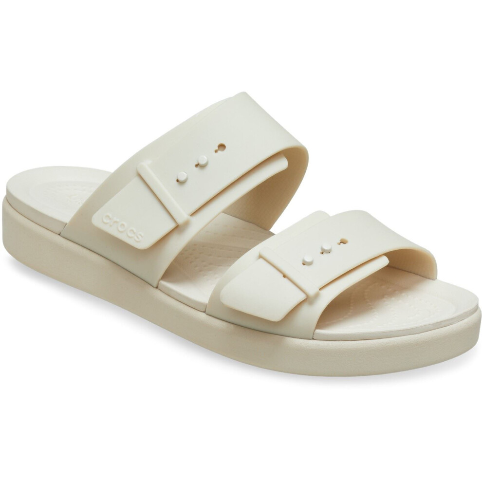Crocs (White, 5 (Adults')) Brooklyn Buckle Women's Sandstone Sandals