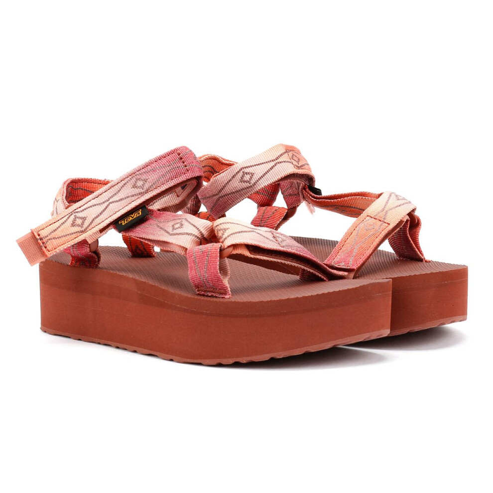 (Red, 5 (Adults')) Teva Flatform Universal Women's Sunscape Scarlet Sandals