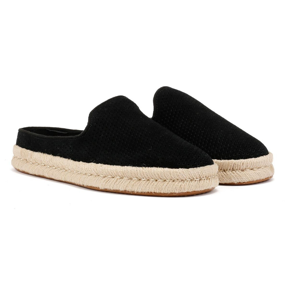 (Black, 10.5 (Adults')) TOMS Santiago Suede Men's Black Mules