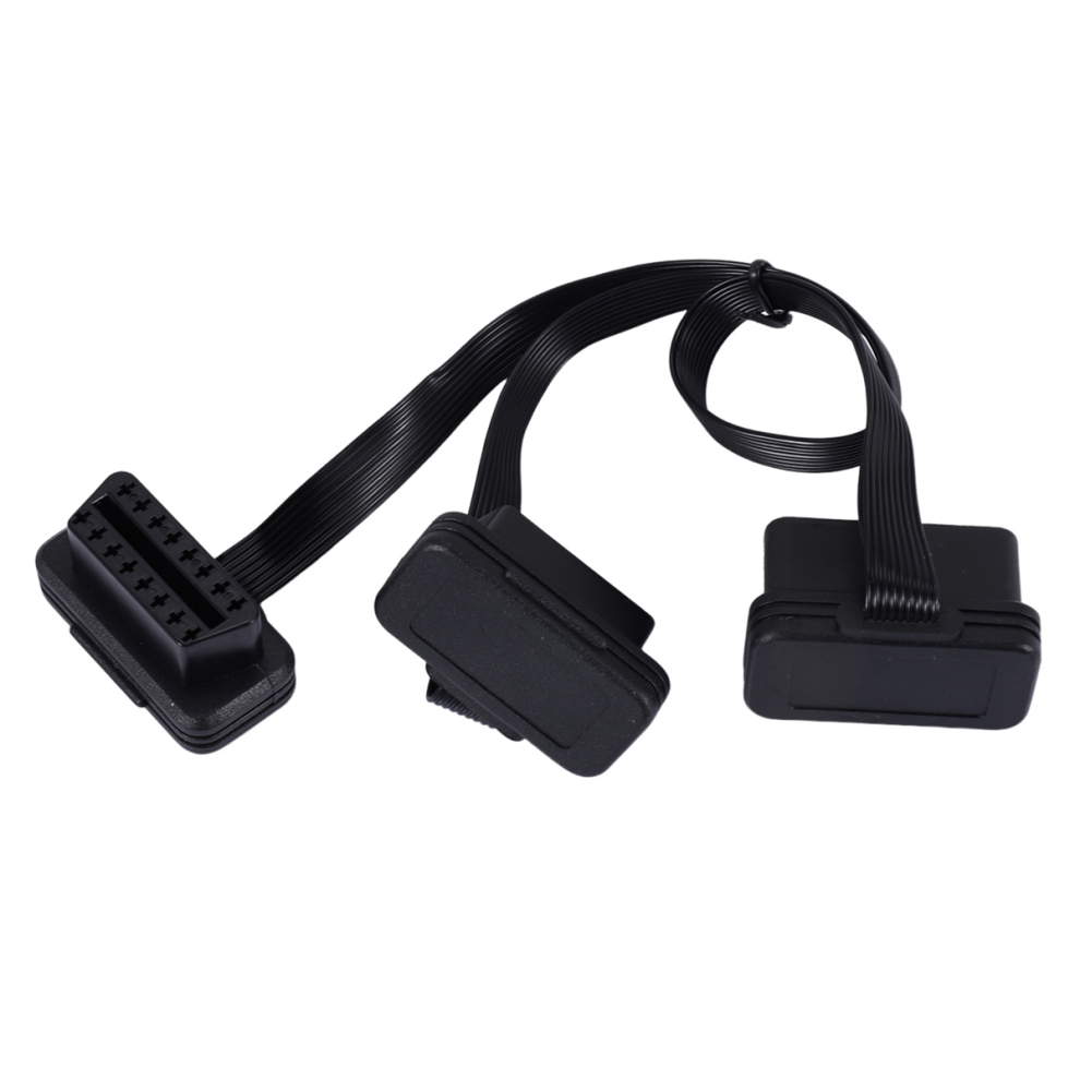 Obdii VerläNgerung Dual Stecker Y Splitter Obd OBD2 16PIN MäNnlich Zu Weiblich Verbindung Flache + DüNn FüR-image