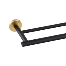 Miyili Double Bath Towel Bar 30-Inch Matte Black Stainless Steel Hand Towel Rack for Bathroom Wall Mount A01B75B
