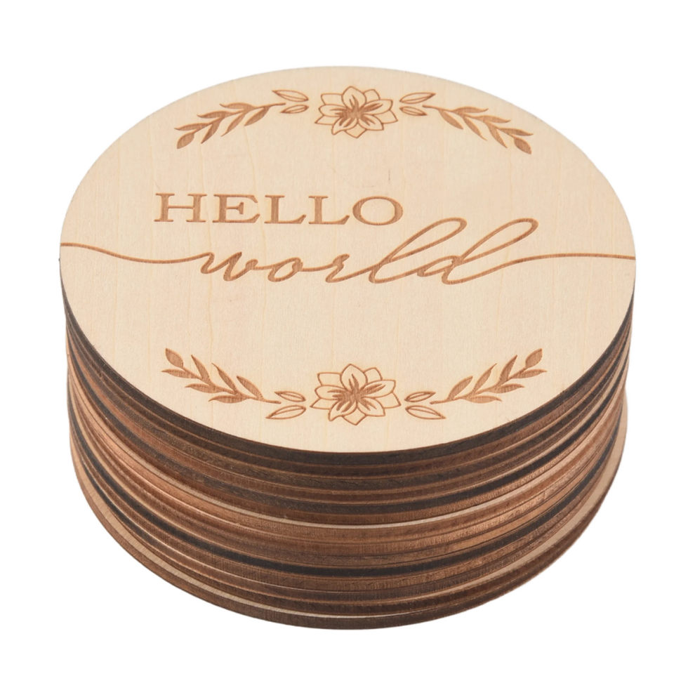 14Pcs Wooden Baby Monthly Milestone Discs For Photo Props Shower Gifts Torribaly