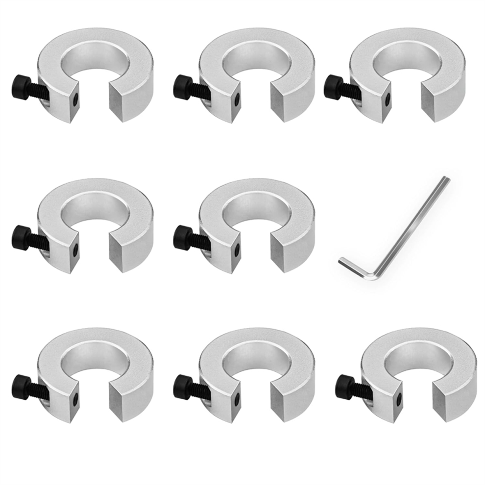 8Pcs Sbr20 Linear Rail Stop Collars Aluminum Alloy Shaft Limit Fixing Rings With Wrench, 4852404165276