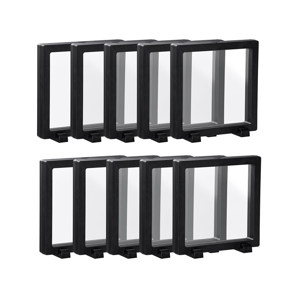 10X Black 3D Floating Case Holder Coin Display With Base For Medallions Jewelry 4852404172205