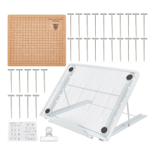 Kantbordset van 8x8 inch, borden en spelden met verstelbare standaard, gereedschap, benodigdheden, breien, handwerkassistent