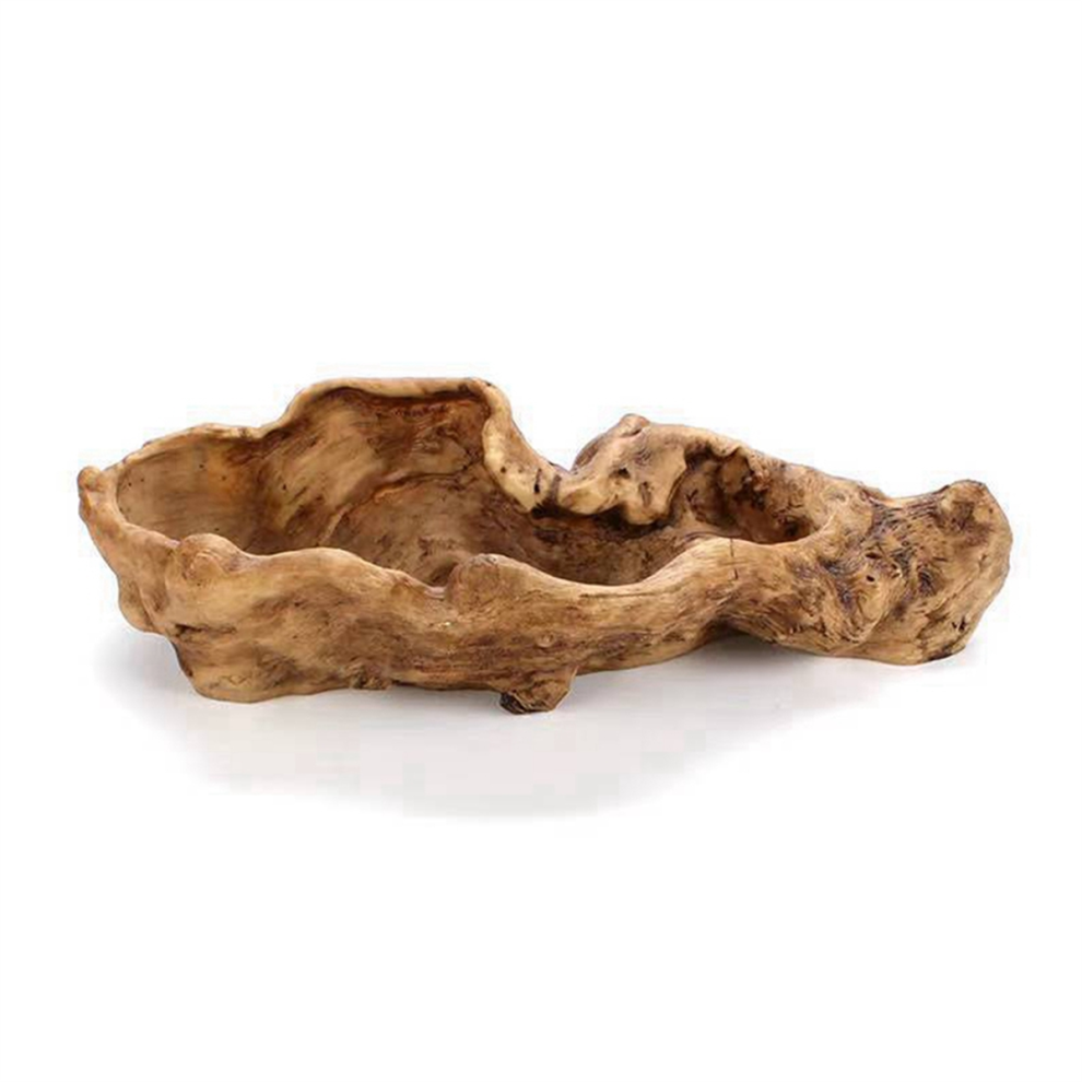 Pot de fleurs rétro pastoral en résine, sculpture artificielle en bois flotté, succulente rustique