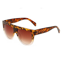 (leoparditee-AS)Musta leopardi Aurinkolasit Trendikäs Big Vintage Flat Top Aurinkolasit Naisten Niitti Varjostimet