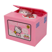 (12cm-säästöpossu)Hello Kitty Säästöpossu Sanrio Toimintahahmo Anime Sarjakuva KT Kissa varastaa kolikoita possu