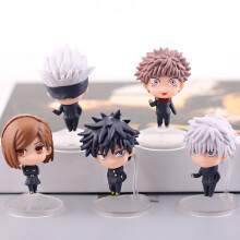 (5kpl setti)5kpl Setti Anime Jujutsu Kaisen Gojo Satoru Kugisaki Kawaii Figurines Q Version Pvc Action Figuuri