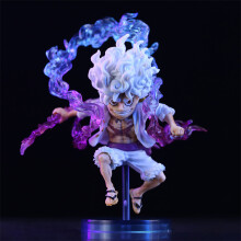 (10 cm ilman laatikkoa) Bandai 10 cm Mini One Piece Luffy Gear 5 Action Figuuri Auringonjumala Nika Patsas Anime