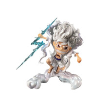 (ei laatikkoa)One Piece Anime Figuuri Aurinkojumala Nika Luffy Gear 5 Q Versio Patsas Toimintafiguuri Malli Nuken