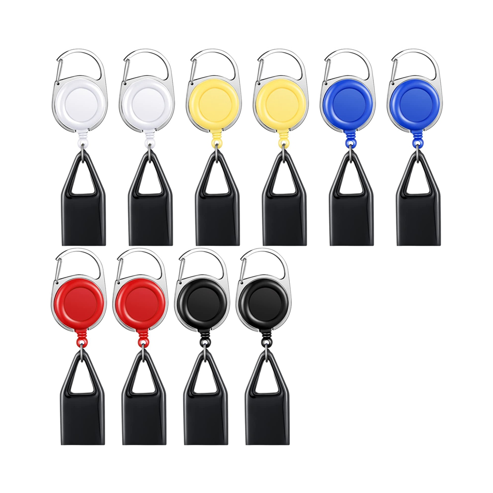 Torribaly 10 Pieces Retractable Lighter Clip Assorted Color Holder Keychain With Classic Cover, Single