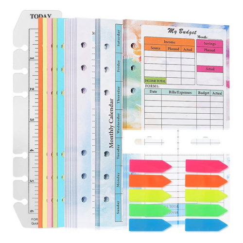 A6 Budget Planner Refill 82 Sheets Monthly Weekly Notepad 6 Hole for Binder Cover Save B 1