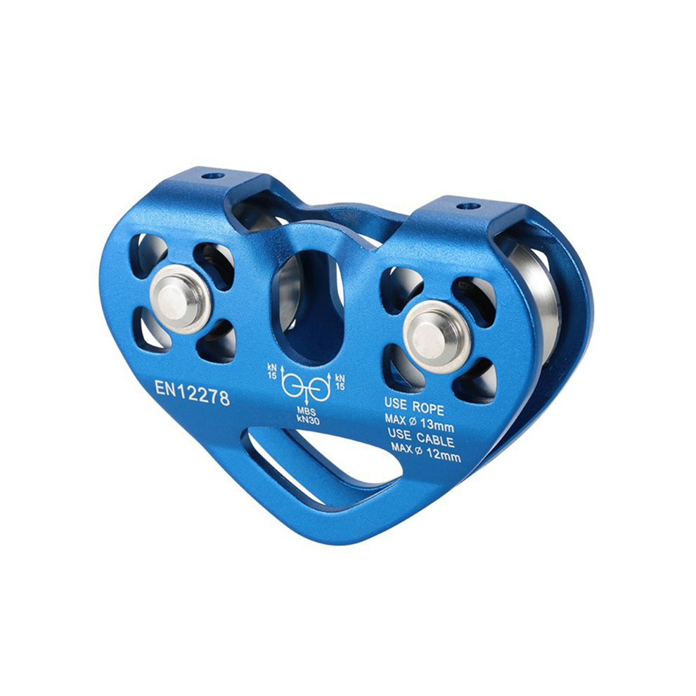 Outdoor Climbing Lifting Transportation Mountaineering Pulley Heart Shape Double Steel Cable Slide 4852404177927